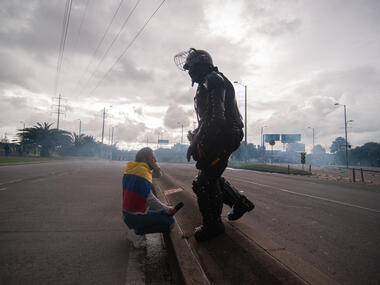 Nasjonalstreiken i Bogot&aacute;, 28. april, 2021. (Photo by Sebastian Barros/NurPhoto via Getty Images)